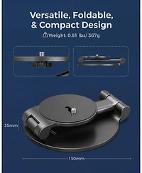 Aurzen Mini Foldable Projector Stand, 180degree(s) Rotation, 1/4-Inch Screw, Ultra-Compact Design, Compatible with Most Projectors (Stand Only)