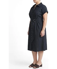 Universal Standard Plus Sandy Stretch Poplin Shirtdress