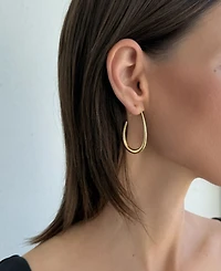 Adornia Gold Wire Drop Hoops with Stoppers Earrings