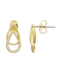 Adornia Gold Cubic Zirconia Overlap Teardrop Earrings