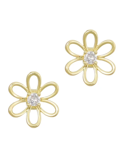 Adornia Gold Cubic Zirconia Flower Outline Stud Earrings