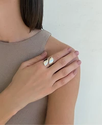 Adornia Tarnish Resistant Silver Overlap Petals Ring