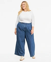 On 34th Plus Meet & Greet Long-Sleeve Top, Macy's Exclusive