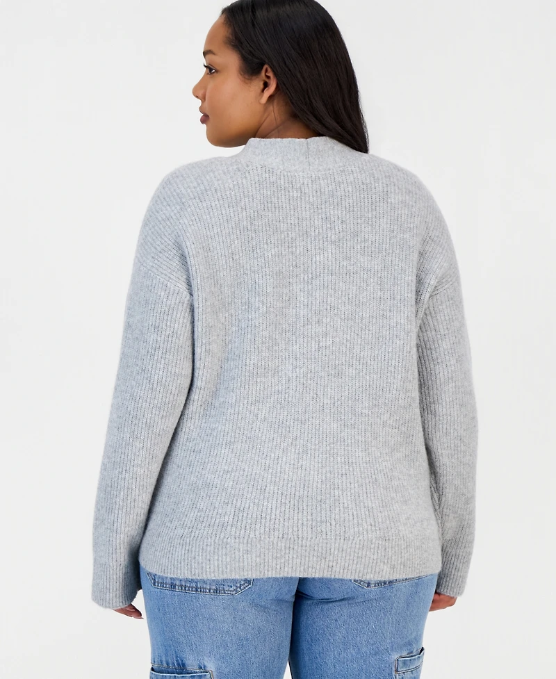 On 34th Trendy Plus Three-Button V-Neck Cardigan, Macy's Exclusive
