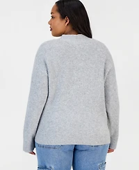On 34th Trendy Plus Three-Button V-Neck Cardigan, Macy's Exclusive