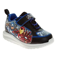 Marvel Toddler Avengers Light Up Sneakers Boys ( 7 to 12 ) Iron Man and Captain America Superhero Design Action Ready