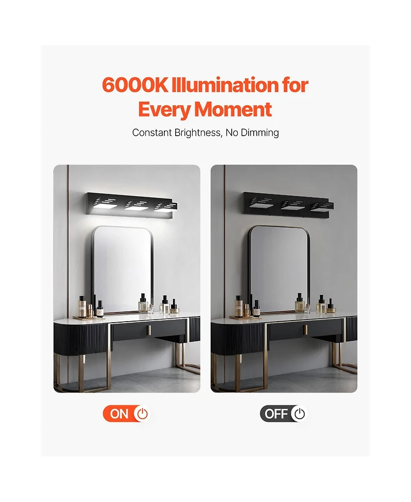 Midola 3-Light Led Modern Bathroom Vanity Light Fixtures 19.69-Inch Wall Light Fixtures for Indoor Home Bathroom