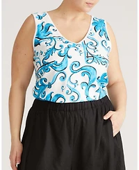 Universal Standard Women's Plus Double V Tank