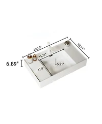 Sillysis Floating Bathroom Vanity with Acrylic Integrated Sink, Wall Mounted Shelf