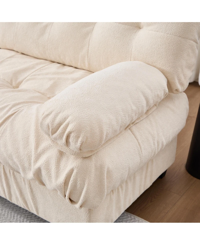Clihome Modular Sectional Sofa,Cloud Couch, Modern Deep Seat Couches for Living Room, 3-Seater Comfy advanced flannelette Sofa Bedroom