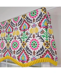 Rlf Home 100percentage Cotton Suzani Provance With Lining Rod Pocket Window Valance