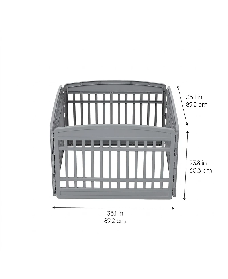 Iris Usa Exercise Pet Playpen Plastic 4 Panel Gate with Door for Dogs