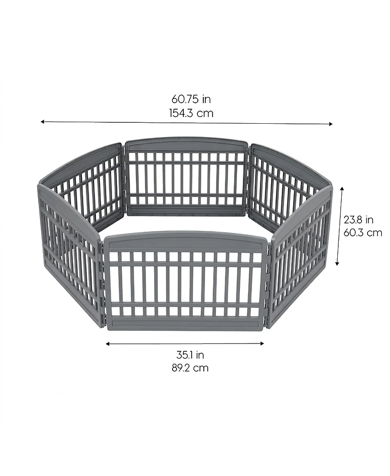 Iris Usa 24 Exercise Pet Playpen, Plastic 6 Panel Gate with Door for Dogs