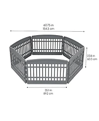 Iris Usa 24 Exercise Pet Playpen, Plastic 6 Panel Gate with Door for Dogs