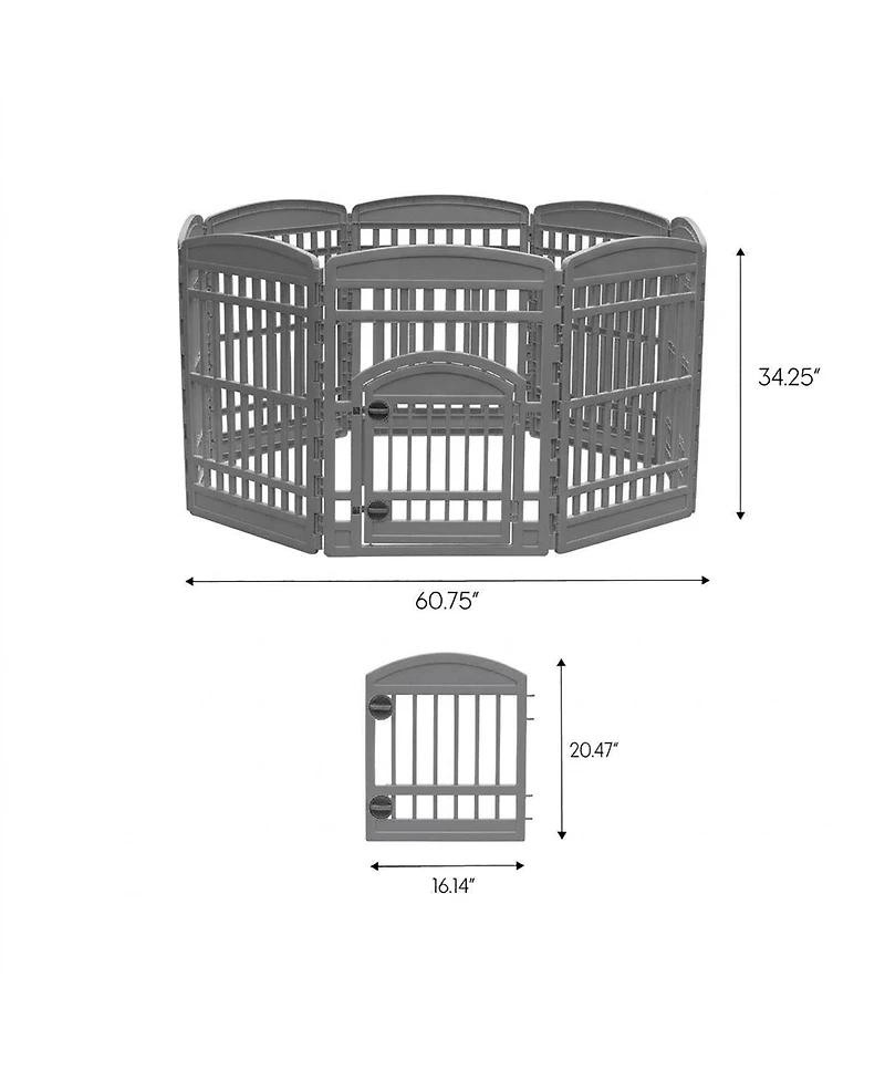 Iris Usa 34 Exercise Pet Playpen, Large Plastic Gate with Door for Dogs