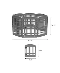 Iris Usa 34 Exercise Pet Playpen, Large Plastic Gate with Door for Dogs