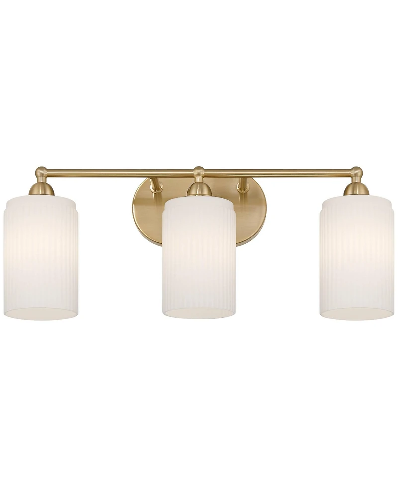 360 Lighting David 22" Wide and Fluted Glass 3-Light Bath Light