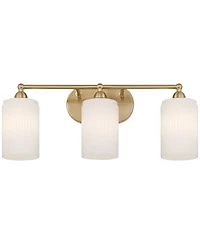 360 Lighting David 22" Wide and Fluted Glass 3-Light Bath Light