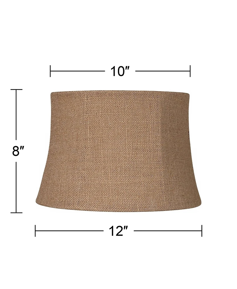 Springcrest Set of 2 Softback Drum Lamp Shades Small 10" Top x 12" Bottom x 8" High Spider Harp and Finial Fitting