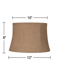 Springcrest Set of 2 Softback Drum Lamp Shades Small 10" Top x 12" Bottom x 8" High Spider Harp and Finial Fitting