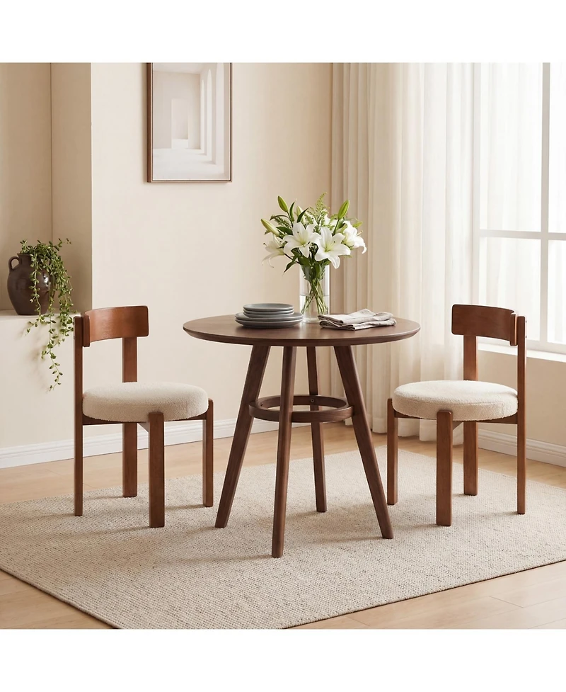 Slickblue Set of 2 Modern Dining Chairs with Wooden Legs
