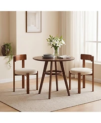 Slickblue Set of 2 Modern Dining Chairs with Wooden Legs
