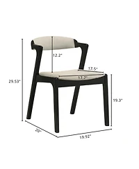 Rainsken Modern Dining Chairs Set of 2, Rubberwood Frame, Upholstered Chairs, Sharp Armrests, Open Back, for Room/Kitchen/Living Room