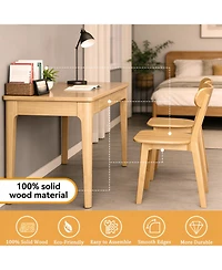 Rainsken Modern Dining Chairs Set of 4, Adjustable Foot Pads, Stable Reinforced Design, with Curved Backrest,for Dining Room, Study, Cafe