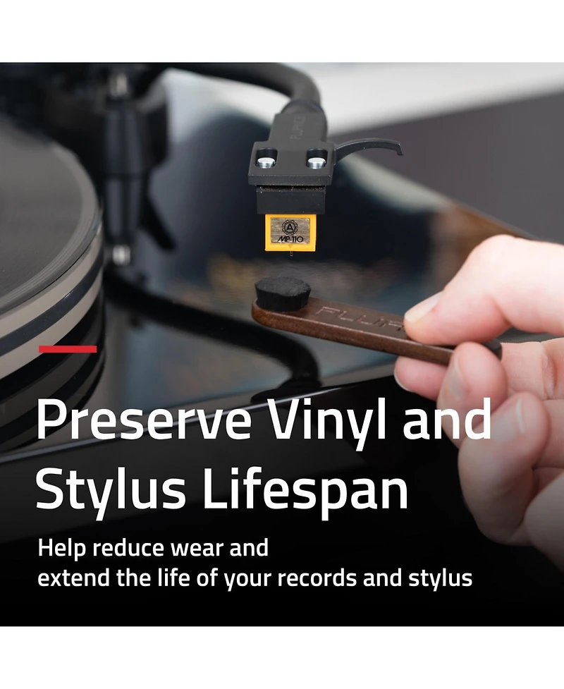 Fluance Record and Stylus Cleaning Kit with Velvet Record Brush and Turntable Stylus Brush