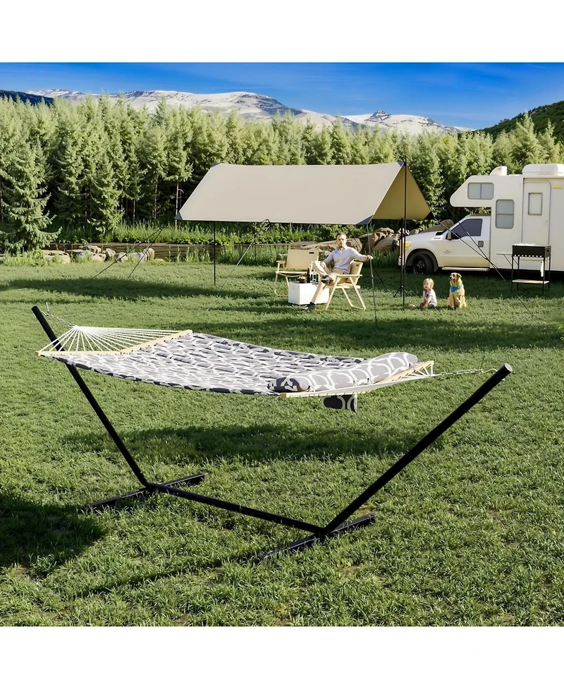 gaomon Double Hammock with Stand, Portable Hammock with Reinforced Steel Frame and Storage Bag, 450 Lb Capacity
