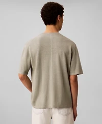 Calvin Klein Men's Subtly Textured Linen Blend Short-Sleeve Sweater