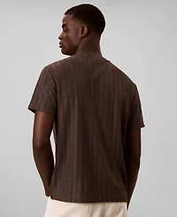 Calvin Klein Men's Vertical Stripe Textured Crewneck T-Shirt