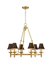 Stiffel Hartley 28inch Antique Gold 6-Light Chandelier with Shade