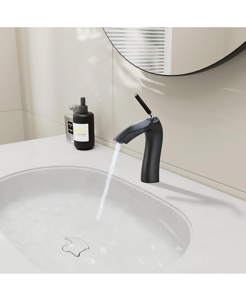 Midola Single Handle Lavatory Basin Sink Faucet with Solid Brass Body for Bathroom