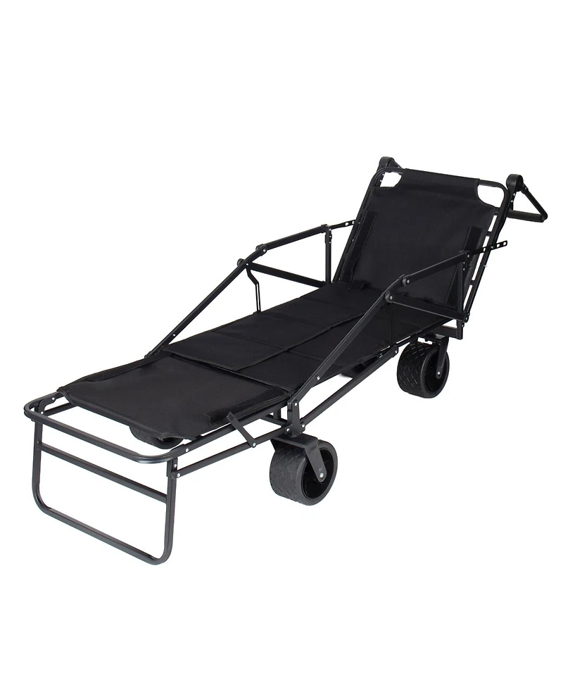Streamdale Furniture 2-in-1 Multifunctional Folding Wagon Cart and Beach Chair 650lb Capacity