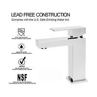 Midola Modern Chrome Bathroom Faucet, Single Hole Bathroom Faucet, Solid Brass Chrome Polished Bathroom Sink Faucet, Single Handle Heavy Duty