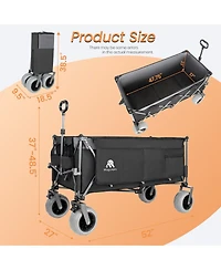 Streamdale Furniture 52-inch Heavy-Duty Foldable Utility Wagon 560lbs Capacity Collapsible Design