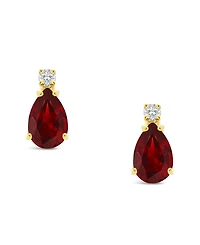 Garnet (1 ct.t.w) and Diamond Accent in 14K Yellow Gold