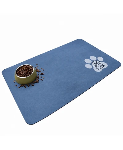 Aronkl Quick Dry Super Absorbent Pet Feeding Mat Non-Slip Waterproof Floor Protector for Dogs Cats