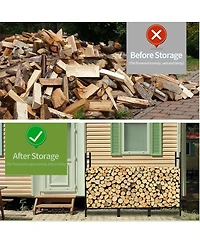Streamdale Furniture Heavy-Duty Outdoor Firewood Rack with Waterproof Cover