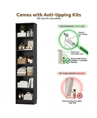 Aheaplus Closet Cabinet with 5 Shelves, Open Storage Small-Space
