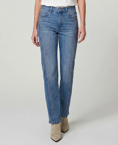 Liverpool Los Angeles Women's Kennedy Embellished Straight-Leg Jeans