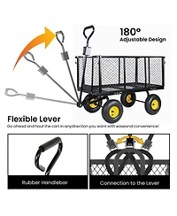 Streamdale Furniture 3-in-1 Oversized Steel Garden Cart 880lbs Capacity Utility Cart with Liner