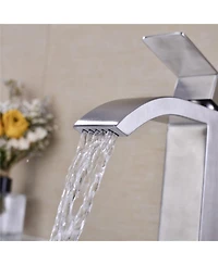 Midola Waterfall Spout Bathroom Sink Single Handle Faucet with Pop-Up Drain (with Overflow)