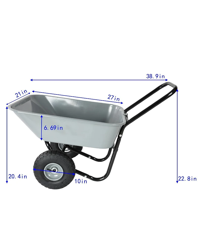 Streamdale Furniture Two-wheeled cart garden cart 10-inch pneumatic wheels