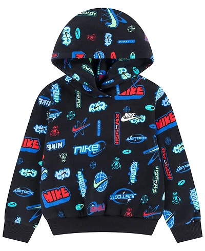 Nike Boys' 4-7 Logo Printed Pullover Hoodie