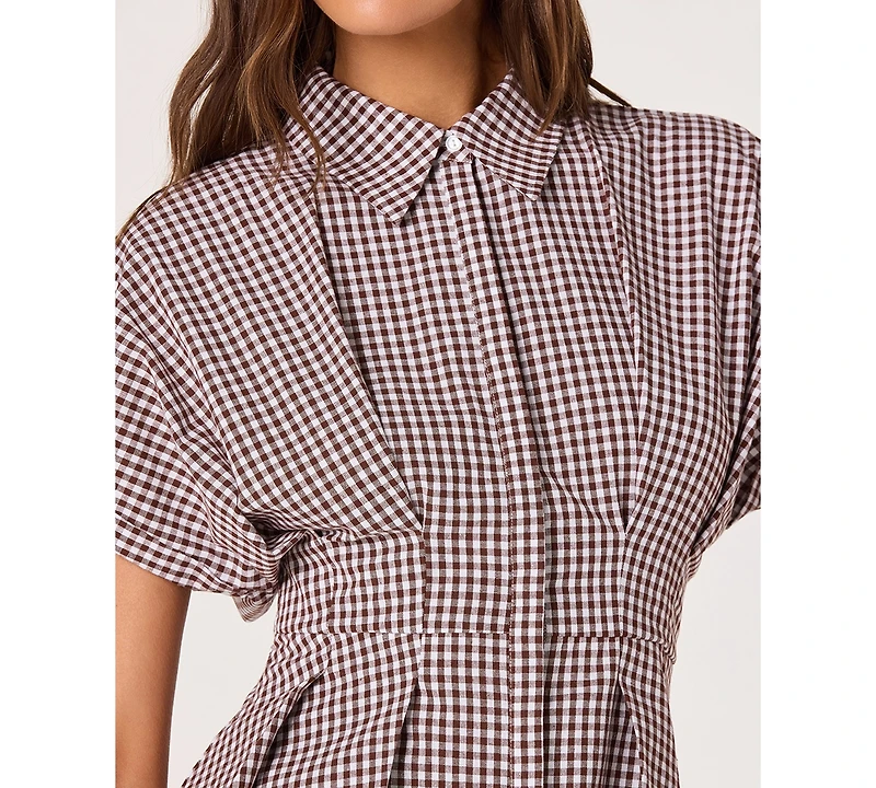 Astr the Label Women's Collared Short-Sleeve Top