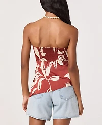 Astr the Label Women's Printed Asymmetric Strapless Top
