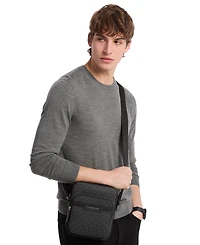 Michael Kors Men's Hudson Mini Signature Logo Flight Crossbody Bag