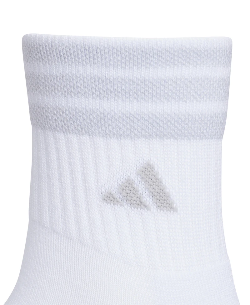 adidas Women's Cushioned 3-Stripe 4.0 High Quarter Socks, 3-Pack